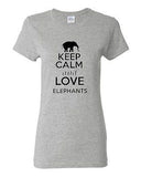 Ladies Keep Calm and Love Elephants Tusk Animal Lover Elephant Lover T-Shirt Tee