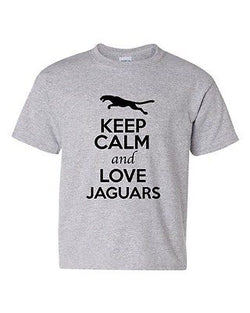 Keep Calm And Love Jaguars Wild Big Cat Animal Lover Youth Kids T-Shirt Tee