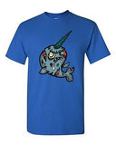 Zombie Narwhal Undead Animals Devil Monster Horror Adult DT T-Shirt Tee