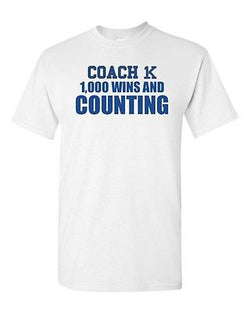 Coach K 1000 1K Wins And Counting Basketball Sports Fan Wear Adult T-Shirt Tee