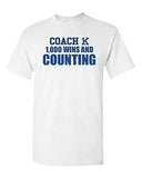 Coach K 1000 1K Wins And Counting Basketball Sports Fan Wear Adult T-Shirt Tee