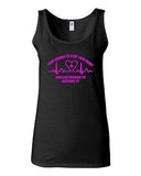 Junior Cute Enough To Stop Your Heart Heartbeat Graphic Humor Novelty Tank Top