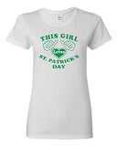 Ladies This Girl Loves St. Patrick's Day Clover Shamrock Beer T-Shirt Tee