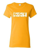 Ladies Bacon Strips Elements Chemistry Science Breakfast Funny Humor T-Shirt Tee