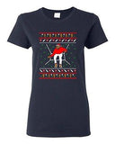 Ladies Bling Santa Sweater Music Cellphone Ugly Christmas Funny DT T-Shirt Tee