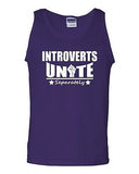 Introverts Unite Separately Geek Funny Novelty Statement Graphics Adult Tank Top
