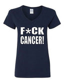 V-Neck Ladies Fck Cancer Sucks Survivor Fight Awareness Funny T-Shirt Tee