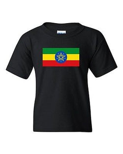 Ethiopia Country Flag Horn Of Africa Nation Patriotic DT Youth Kids T-Shirt Tee