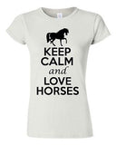 Junior Keep Calm and Love Horses Novelty Horse Lover Shirt T-Shirt Tee Shirt