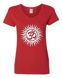 V-Neck Ladies Om Aum Yoga Hindu Sankrit God Symbol T-Shirt Tee