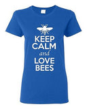 Ladies Keep Calm And Love Bees Insects Honey Animal Lover Funny T-Shirt Tee