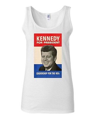 Junior John F. Kennedy JFK 1960 Campaign Poster Novelty Statement Tank Top