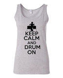 Junior Keep Calm And Drum On Percussion Musician Novelty Statement Tank Top