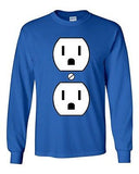 Long Sleeve Adult T-Shirt Plug Outlet Face Party Costume Funny Humor DT