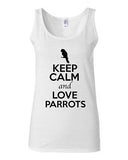 Junior Keep Calm And Love Parrots Birds Pet Animal Lover Sleeveless Tank Tops