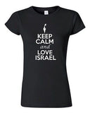 Junior Keep Calm And Love Israel Country Nation Patriotic Novelty T-Shirt Tee