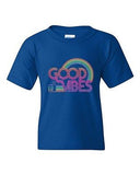 Good Vibes 70's Rainbow Retro BeanePod Artworks Art Funny Youth Kids T-Shirt Tee