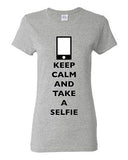Ladies Keep Calm And Take A Selfie Phone Camera Picture Funny DT T-Shirt Tee