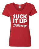 V-Neck Ladies Suck It Up Buttercup Workout Gym Work Out Train Funny T-Shirt Tee