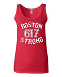 Junior Boston Strong 617 Novelty State Sox Campaign Slogan Graphic Tank Top