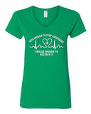 V-Neck Ladies Cute Enough To Stop Your Heart Skilled Enough Funny T-Shirt Tee