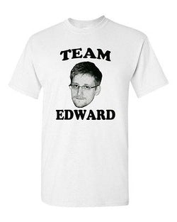 Adult White Team Edward Snowden American Hero USA Rights Privacy T-Shirt Tee