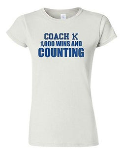 Junior Coach K 1000 1K Wins And Counting Basketball Sports Fan Wear T-Shirt Tee