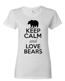 Ladies Keep Calm And Love Bears Grizzly Animal Lover Wild Funny T-Shirt Tee