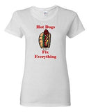 Ladies Hot Dogs Fix Everything Hotdog Sausage Sandwich Snack Food DT T-Shirt Tee