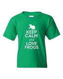 Keep Calm And Love Frogs Toads Bullfrogs Animal Lover Youth Kids T-Shirt Tee