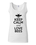 Junior Keep Calm And Love Bees Honey Insects Animal Lover Sleeveless Tank Tops