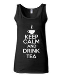 Junior Keep Calm And Drink Tea Beverages Novelty Statement Tank Top