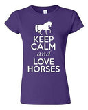 Junior Keep Calm and Love Horses Novelty Horse Lover Shirt T-Shirt Tee Shirt