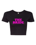 Crop Top Ladies The Bride Wedding Groom Husband Wife Ring Funny T-Shirt Tee