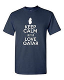 Keep Calm And Love Qatar Country Nation Patriotic Novelty Adult T-Shirt Tee