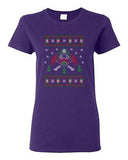 Ladies Firefighter Hero Ugly Christmas Sweater Fire Firemen Funny DT T-Shirt Tee
