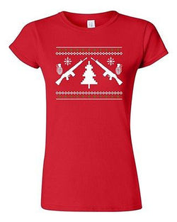 Junior Guns Ugly Christmas Snow Rifle Tree Grenade Funny Humor DT T-Shirt Tee