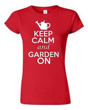Junior Keep Calm and Garden On Novelty Landscape Artist Graphic T-Shirt Tee
