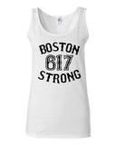 Junior Boston Strong 617 Novelty State Sox Campaign Slogan Graphic Tank Top