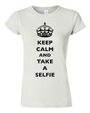 Junior Keep Calm And Take A Selfie Crown Queen Photo Camera Funny DT T-Shirt Tee