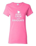 Ladies Keep Calm And Graduate Graduation Success School Diploma T-Shirt Tee