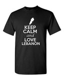 Keep Calm And Love Lebanon Country Nation Patriotic Novelty Adult T-Shirt Tee