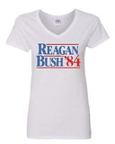 V-Neck Ladies Reagan Bush '84 Election President Politics Republican T-Shirt Tee