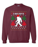 I Believe Sasquatch Big Foot Ugly Christmas Funny DT Novelty Crewneck Sweatshirt