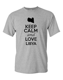 Keep Calm And Love Libya Country Nation Patriotic Novelty Adult T-Shirt Tee