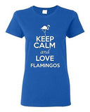 Ladies Keep Calm And Love Flamingos Birds Animal Lover Wild Funny T-Shirt Tee