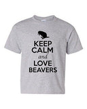 Keep Calm And Love Beavers Chipmunks Nuts Animal Lover Youth Kids T-Shirt Tee