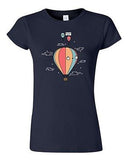Junior Randy Otter Hot Air Balloon Ships Funny Cute Arts Portray DT T-Shirt Tee