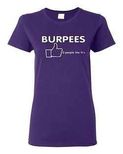 Ladies Burpees Zero Workout Cross Fit Fitness Exercise Gym Train T-Shirt Tee