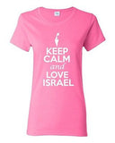 Ladies Keep Calm And Love Israel Country People Nation Patriotic T-Shirt Tee